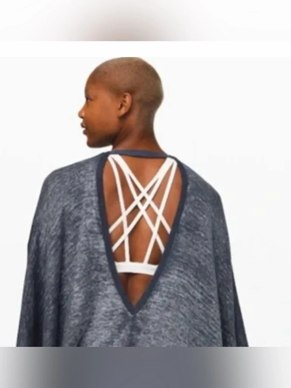 NEW LULULEMON Cashmere Blend Gray Blue Free To Coast Wrap Sweater Poncho OS